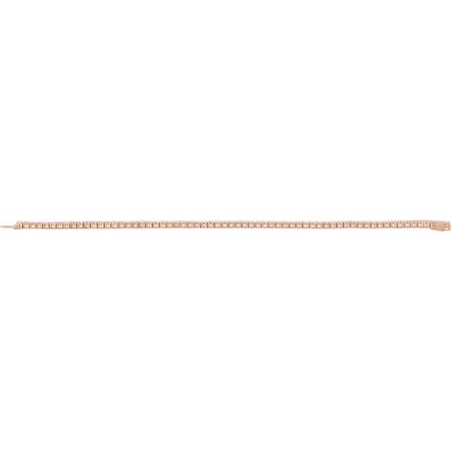 4-Prong Round Lab Diamond Tennis Bracelet — 14K Rose Gold
