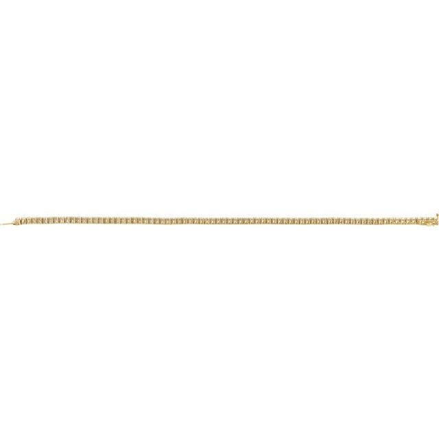 4-Prong Round Lab Diamond Tennis Bracelet — 14K Yellow Gold