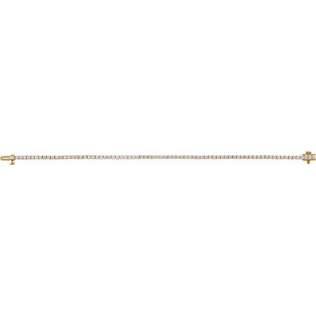 4-Prong Round Lab Diamond Tennis Bracelet — 14K Yellow Gold