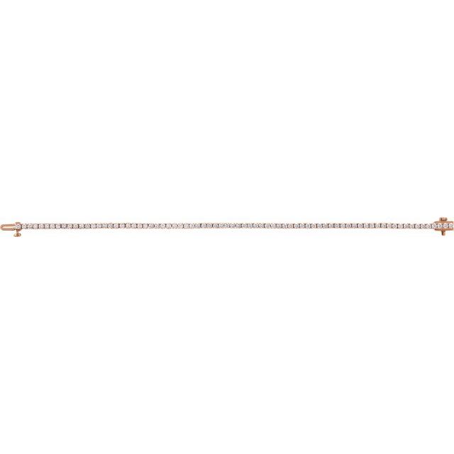 4-Prong Round Lab Diamond Tennis Bracelet — 14K Rose Gold