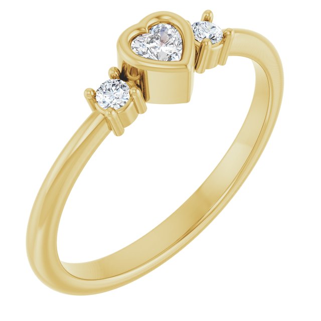 Natural Diamond Bezel Accent Ring