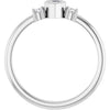 126910 / Ring / Set / 14K White / Natural Diamond / Heart / 3 X 3 Mm / Natural Diamond / Polished / 1/6 Ctw Natural Diamond Ring