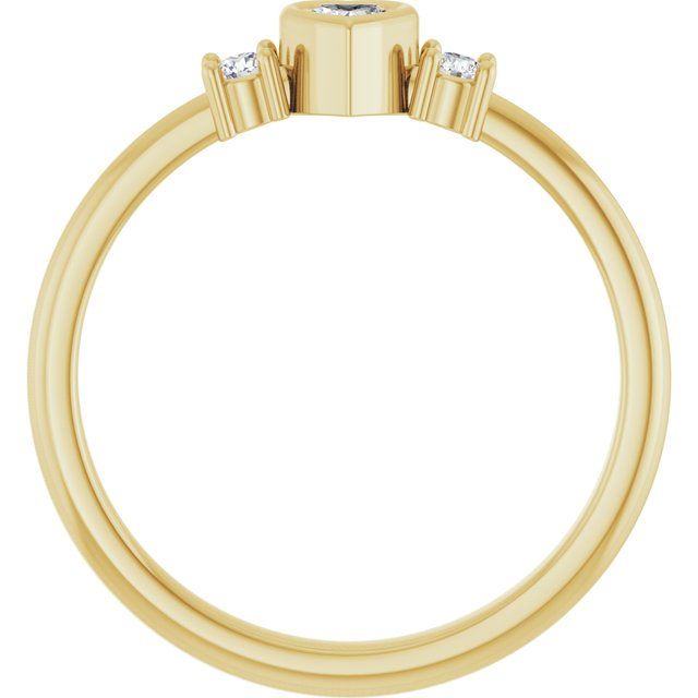 126910 / Ring / Set / 14K Yellow / Natural Diamond / Heart / 3 X 3 Mm / Natural Diamond / Polished / 1/6 Ctw Natural Diamond Ring