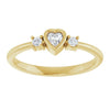 126910 / Ring / Set / 14K Yellow / Natural Diamond / Heart / 3 X 3 Mm / Natural Diamond / Polished / 1/6 Ctw Natural Diamond Ring
