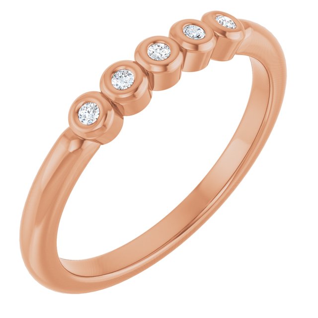 Bezel-Set Five-Stone Anniversary Band — 10K Rose Gold