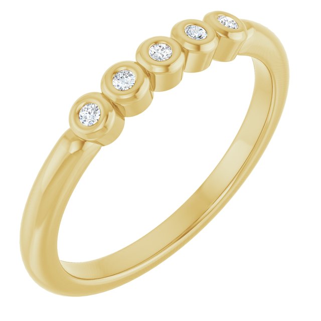 Bezel-Set Five-Stone Anniversary Band — 10K Yellow Gold