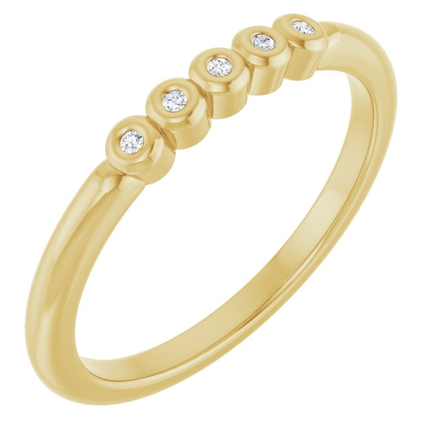 Bezel-Set Five-Stone Diamond Anniversary Band — 10K Yellow Gold