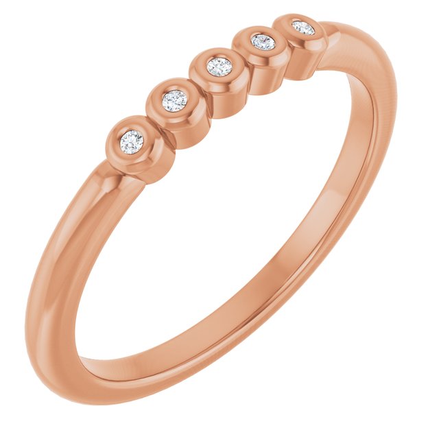 Bezel-Set Five-Stone Diamond Anniversary Band — 10K Rose Gold