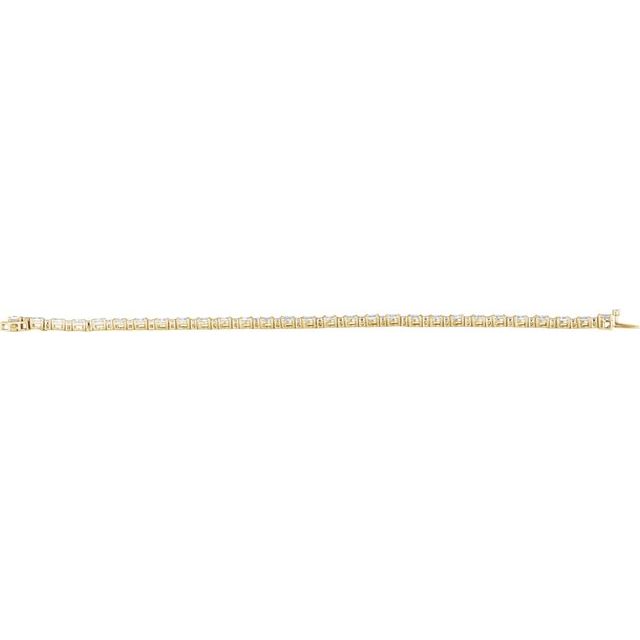 Alternating Oval & Round Lab Diamond Tennis Bracelet — 14K Yellow Gold