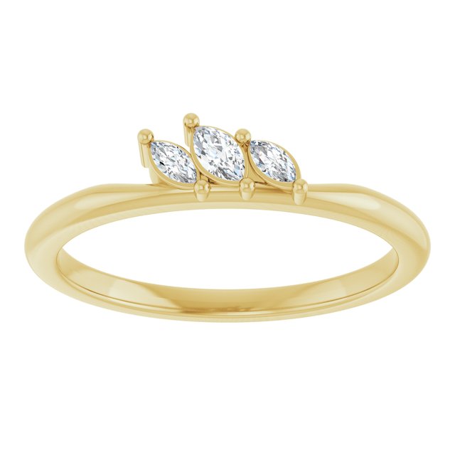 126931 / Ring / Set / 14K Yellow / Natural Diamond / Marquise / 3.5 X 2 Mm / Natural Diamond / Polished / 1/8 Ctw Natural Diamond Three-Stone Stackable Ring