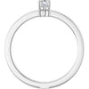 126935 / Ring / Set / 14K White / Lab-Grown Diamond / Oval / 4 X 3 Mm / Polished / 1/6 Ct Lab-Grown Diamond Solitaire Ring