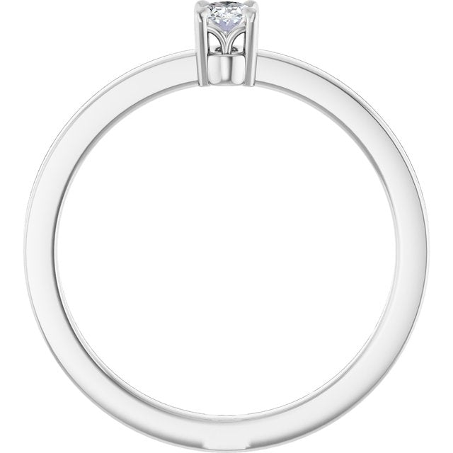 126935 / Ring / Set / 14K White / Lab-Grown Diamond / Oval / 4 X 3 Mm / Polished / 1/6 Ct Lab-Grown Diamond Solitaire Ring