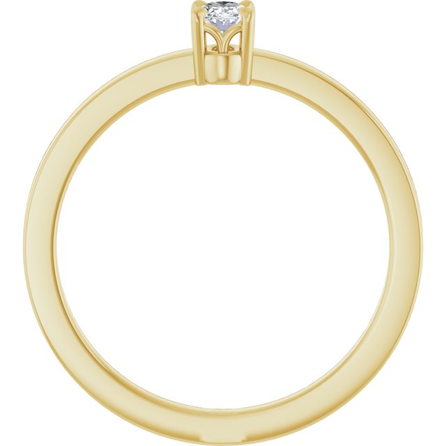 126935 / Ring / Set / 14K Yellow / Lab-Grown Diamond / Oval / 4 X 3 Mm / Polished / 1/6 Ct Lab-Grown Diamond Solitaire Ring
