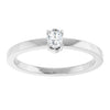 126935 / Ring / Set / 14K White / Lab-Grown Diamond / Oval / 4 X 3 Mm / Polished / 1/6 Ct Lab-Grown Diamond Solitaire Ring