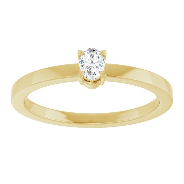 126935 / Ring / Set / 14K Yellow / Lab-Grown Diamond / Oval / 4 X 3 Mm / Polished / 1/6 Ct Lab-Grown Diamond Solitaire Ring