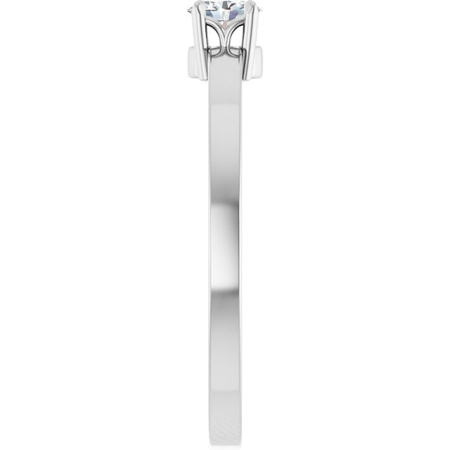 126935 / Ring / Set / 14K White / Lab-Grown Diamond / Oval / 4 X 3 Mm / Polished / 1/6 Ct Lab-Grown Diamond Solitaire Ring