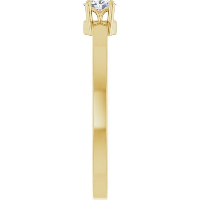 126935 / Ring / Set / 14K Yellow / Lab-Grown Diamond / Oval / 4 X 3 Mm / Polished / 1/6 Ct Lab-Grown Diamond Solitaire Ring