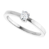 126935 / Ring / Set / 14K White / Lab-Grown Diamond / Oval / 4 X 3 Mm / Polished / 1/6 Ct Lab-Grown Diamond Solitaire Ring