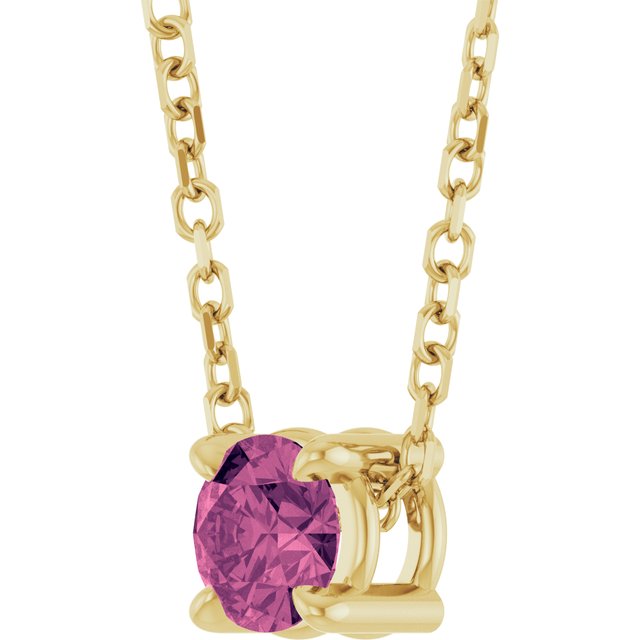 Solitaire Slide Gemstone Necklace or Pendant — 14K Yellow Gold