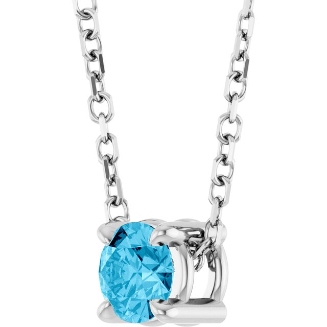 Solitaire Slide Gemstone Necklace or Pendant — Platinum