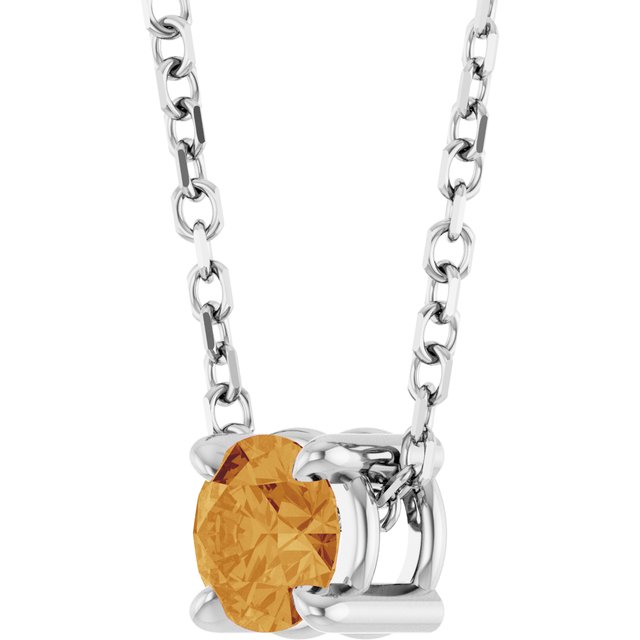 Solitaire Slide Gemstone Necklace or Pendant — Platinum