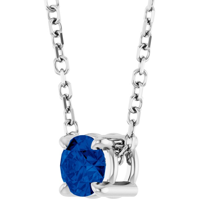 Solitaire Slide Gemstone Necklace or Pendant — Platinum