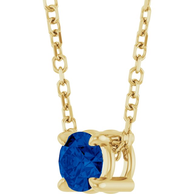 Solitaire Slide Gemstone Necklace or Pendant — 14K Yellow Gold