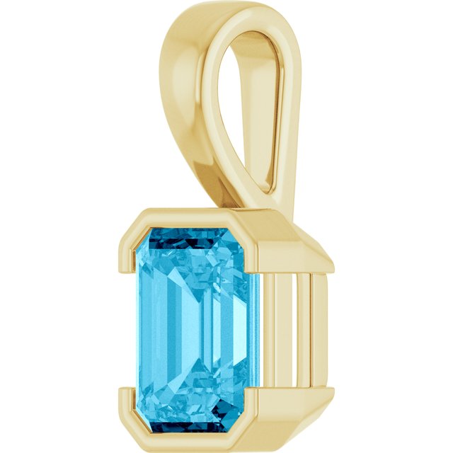 Lab-Grown Aqua Sapphire | Emerald | 8 x 6mm