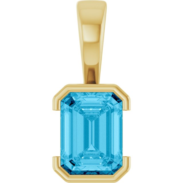 Lab-Grown Aqua Sapphire | Emerald | 8 x 6mm