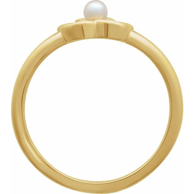 6709 / Ring / Set / 14K Yellow / Cultured Seed Pearl / Pearl / 3 Mm / Polished / Pearl Floral Ring
