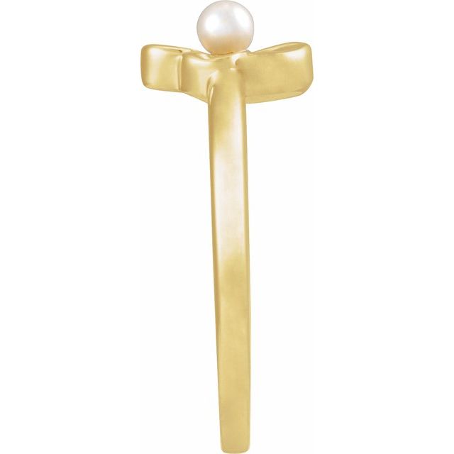6709 / Ring / Set / 14K Yellow / Cultured Seed Pearl / Pearl / 3 Mm / Polished / Pearl Floral Ring