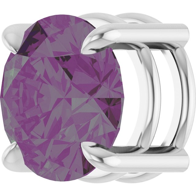Lab-Grown Alexandrite Round Solitaire Slide Necklace or Pendant in 14K White Gold