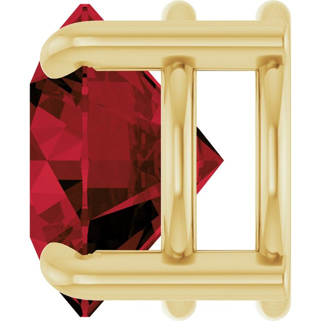 Natural Mozambique Garnet Round Solitaire Slide Necklace or Pendant in 14K Yellow Gold