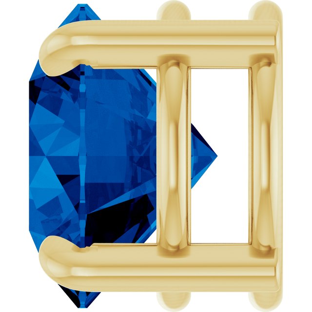 Lab-Grown Blue Sapphire Round Solitaire Slide Necklace or Pendant in 14K Yellow Gold