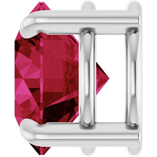 Lab-Grown Ruby Round Solitaire Slide Necklace or Pendant in Sterling Silver