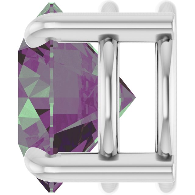 Lab-Grown Alexandrite Round Solitaire Slide Necklace or Pendant in 14K White Gold