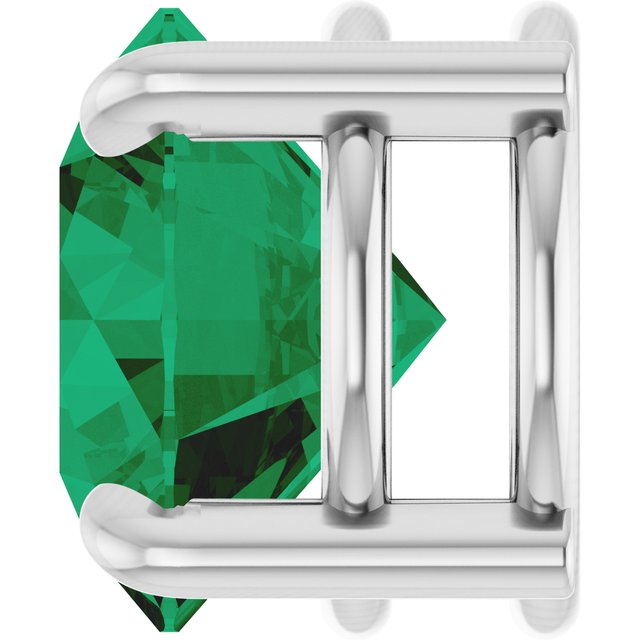 Lab-Grown Emerald Round Solitaire Slide Necklace or Pendant in Platinum