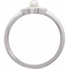 6709 / Ring / Set / 14K White / Cultured White Seed Pearl / Pearl / 3 Mm / Polished / Pearl Floral Ring