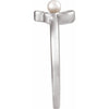 6709 / Ring / Set / 14K White / Cultured White Seed Pearl / Pearl / 3 Mm / Polished / Pearl Floral Ring