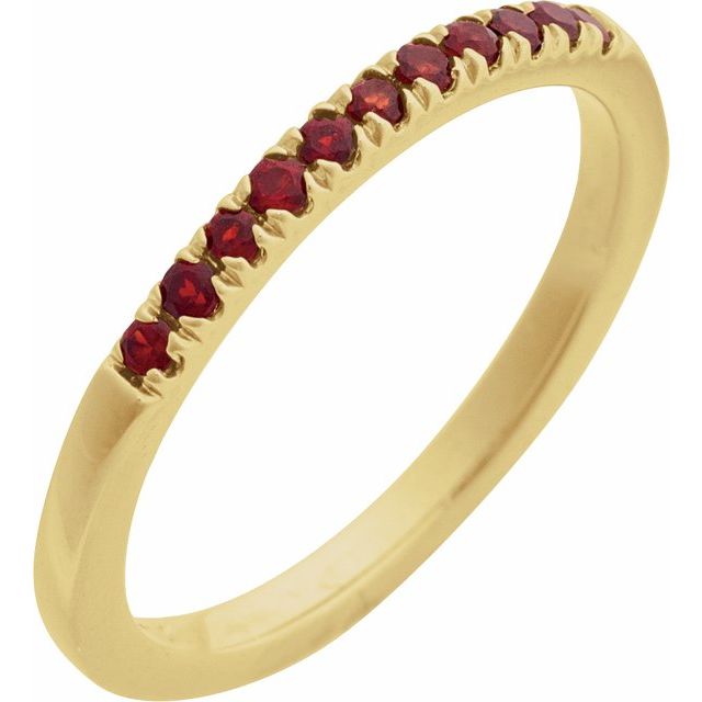 Natural Mozambique Garnet Stackable Ring
