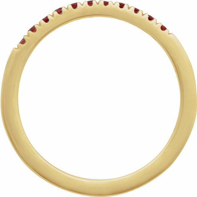 689237 / Ring / Set / 14K Yellow / Natural Mozambique Garnet / Round / 1.5 Mm / Polished / Natural Mozambique Garnet Stackable Ring