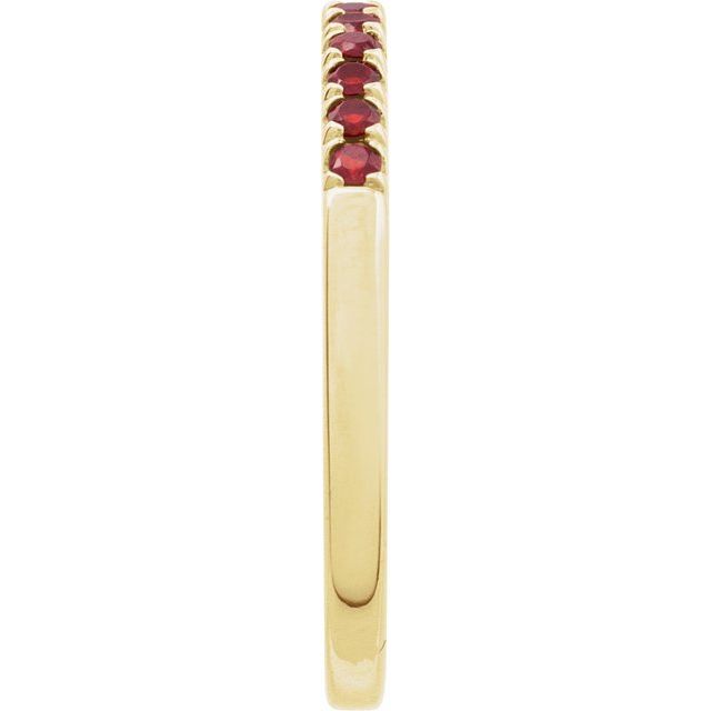 689237 / Ring / Set / 14K Yellow / Natural Mozambique Garnet / Round / 1.5 Mm / Polished / Natural Mozambique Garnet Stackable Ring