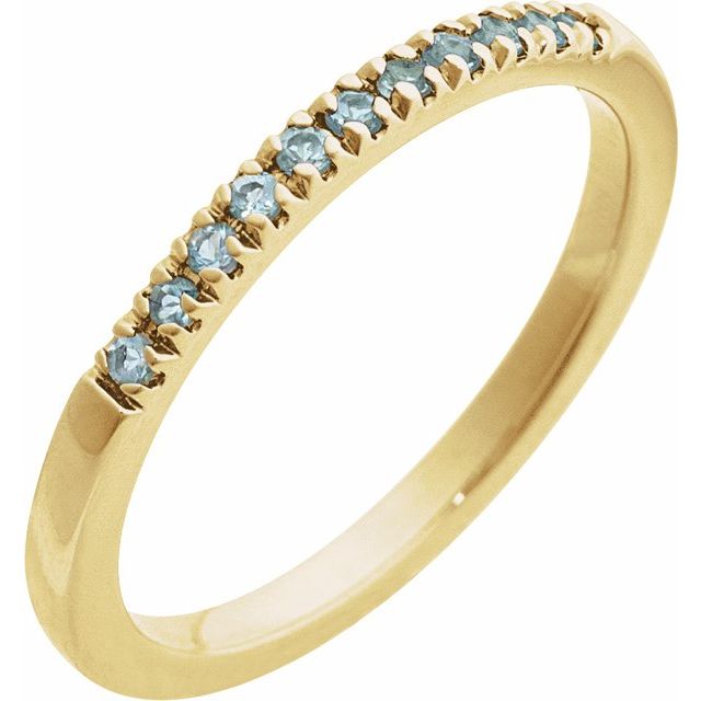 Natural Aquamarine Stackable Ring