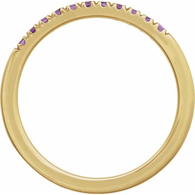689237 / Ring / Set / 14K Yellow / Natural Amethyst / Round / 1.5 Mm / Polished / Natural Amethyst Stackable Ring