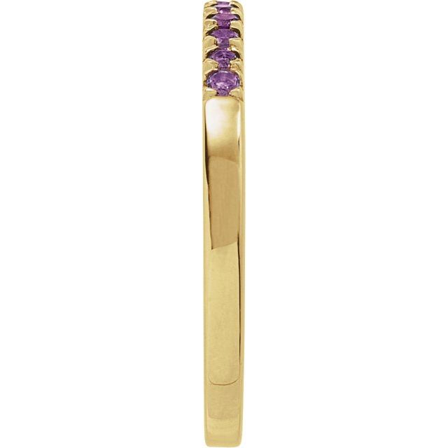 689237 / Ring / Set / 14K Yellow / Natural Amethyst / Round / 1.5 Mm / Polished / Natural Amethyst Stackable Ring