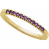 689237 / Ring / Set / 10K Yellow / Natural Amethyst / Round / 1.5 Mm / Polished / Natural Amethyst Birthstone Ring
