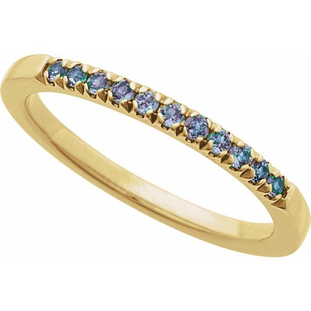689237 / Ring / Set / 10K Yellow / Natural Alexandrite / Round / 1.5 Mm / Polished / Natural Alexandrite Birthstone Ring