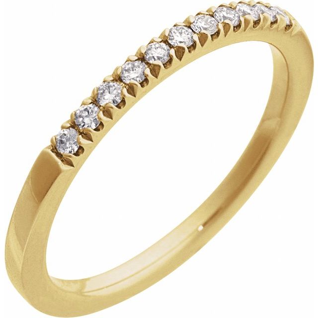 Natural Diamond Half-Pavé Stackable Ring