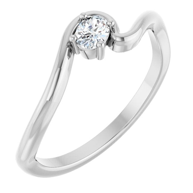 Lab-Grown Diamond Freeform Bypass Solitaire Ring