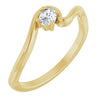126993 / Ring / Set / 14K Yellow / Lab-Grown Diamond / Oval / 4 X 3 Mm / Polished / 1/6 Ct Lab-Grown Diamond Freeform Solitaire Ring